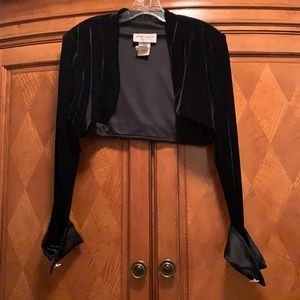 Crushed Black velvet and satin super soft and classy  black tie shrug